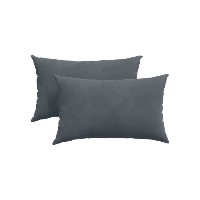 Cuscini per divano in velluto - vidaXL - Grigio scuro - 50x30 cm - Fodere sfoderabili - Imbottitura in poliestere