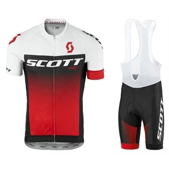 Men's Cycling Jersey and Bib Shorts Set - Red - Short Sleeves - Road Cycling