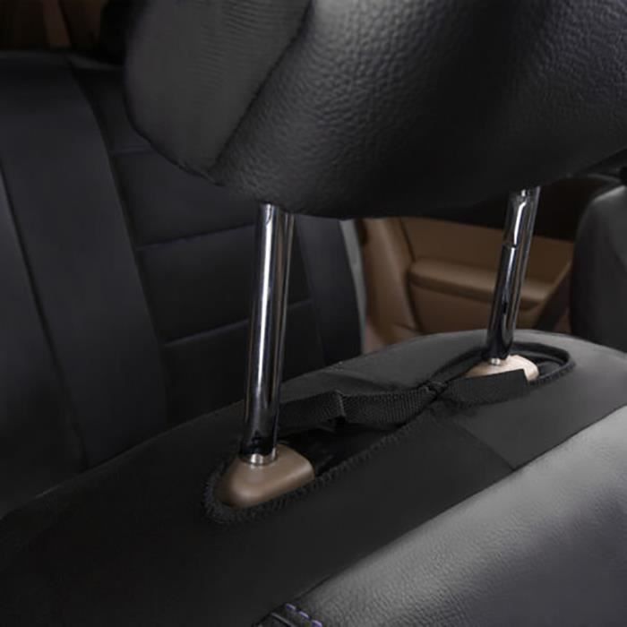 Funda para asiento de coche - HELLOVE - Universal - Piel sintética - 9 piezas - Gris