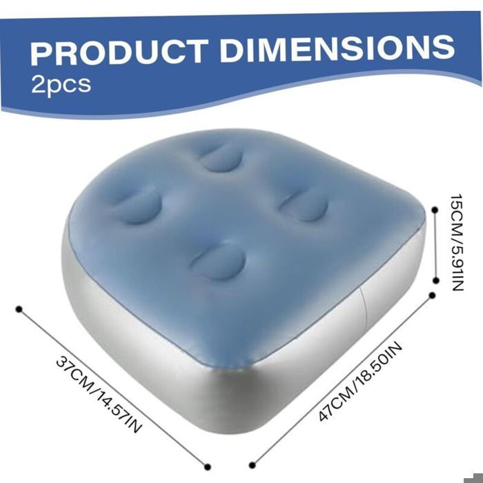 Asiento hinchable para spa - Nosheir - Juego de 2 - Dimensiones 47x37x15 cm - Respaldo - Superficie contorneada
