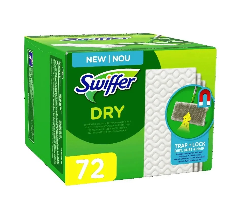 SWIFFER Swiffer Trockenbodentücher Nachfüllpackung, 72 Stück Staubfangtücher