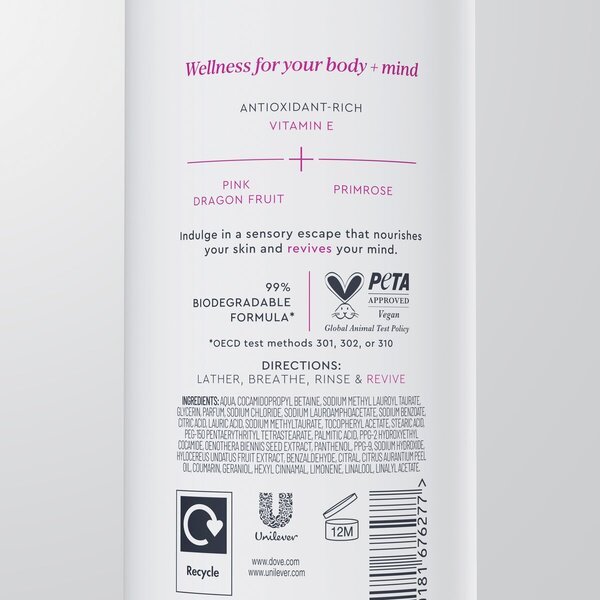 Dove gel za prhanje Body+Mind Dragonfruit 350 ml