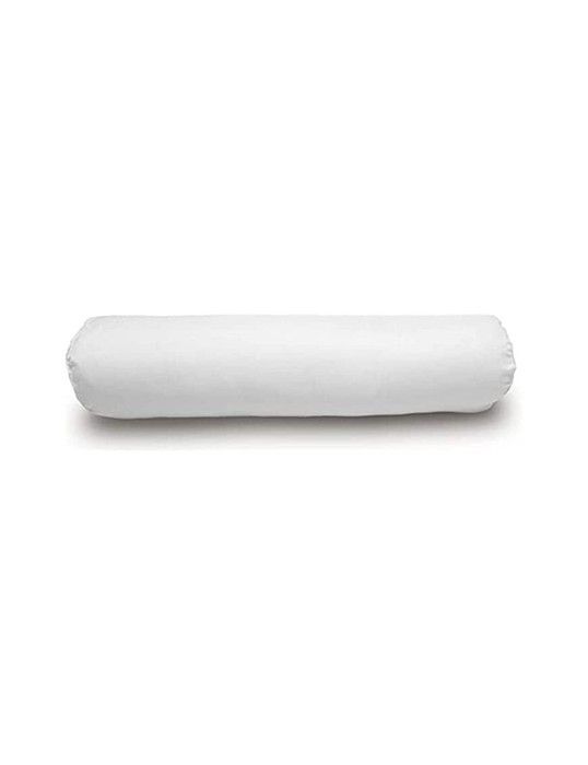 Cuscino cilindrico in microfibra da 200 cm, in morbido e confortevole poliestere, colore bianco.