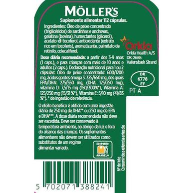 Möller's Omega 3 doplněk stravy v kapslích pro denní použití 112 kapslí 112 kapslí