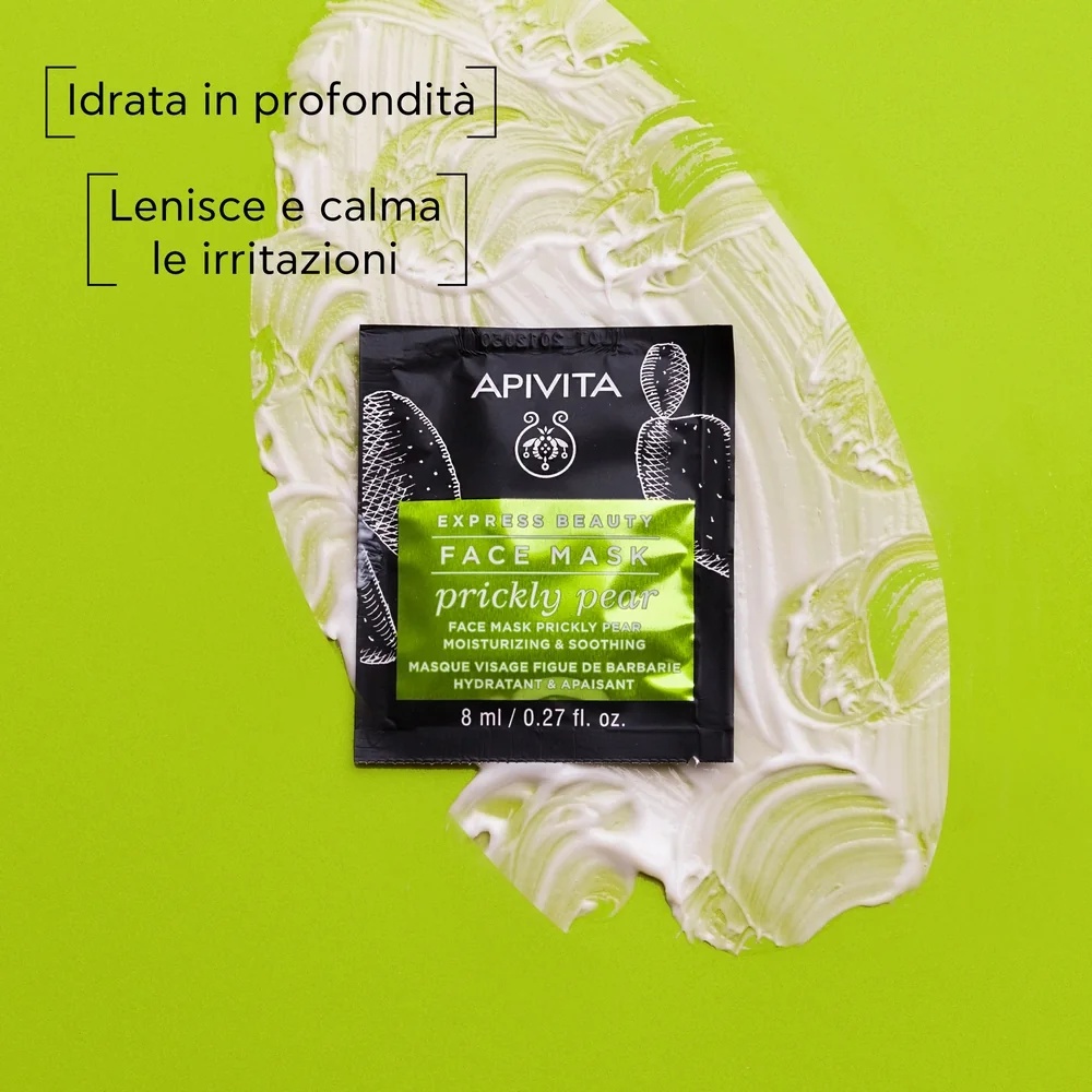APIVITA Apivita Express drėkinamoji veido kaukė su opuncija ir 2x8 ml