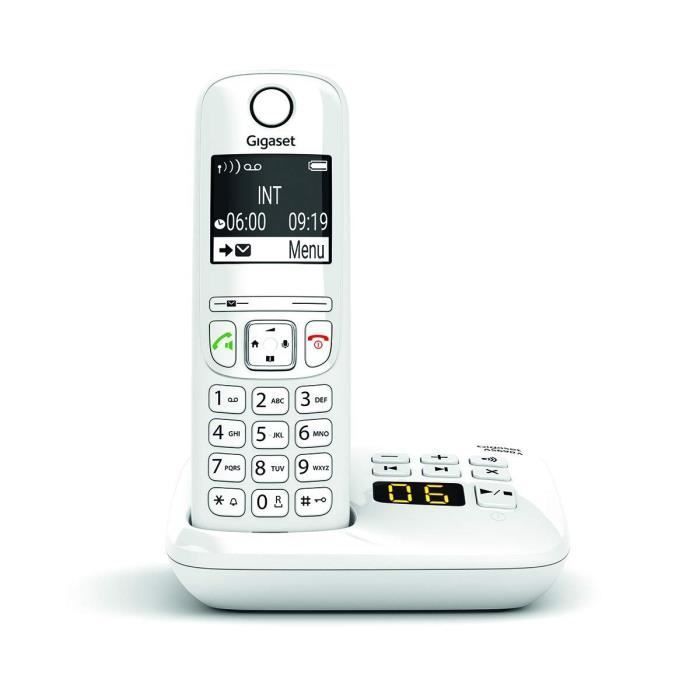 AS690 A White Cordless Phone - GIGASET - Cordless with Answering Machine - Hands-free - Caller ID