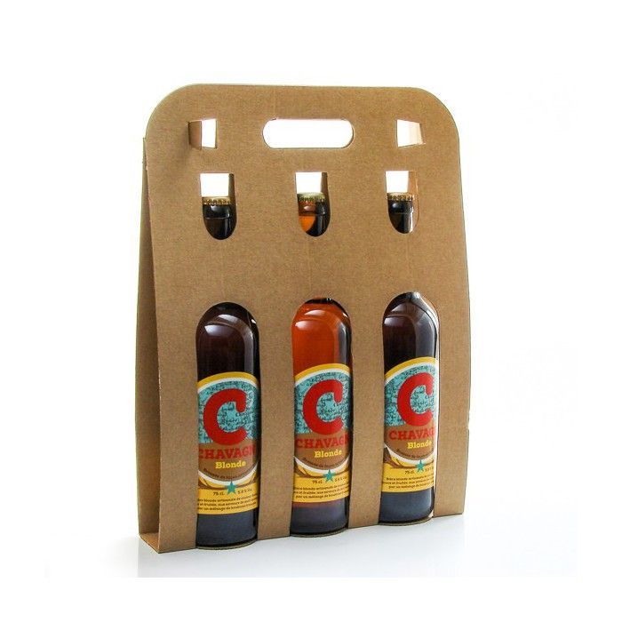 Confezione da 3 birre bionde artigianali della Brasserie La Chavagn', 75cl x 3 (225cl in totale)
