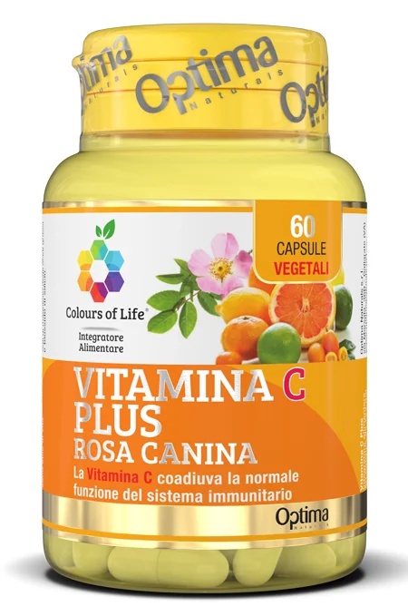 COLOURS OF LIFE Optima Colours of Life Vitamine C met rozenbottel Plus 60 capsules Voedingssupplement voor een sterk immuunsysteem