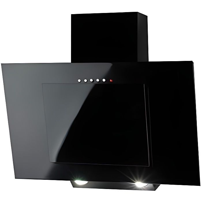 Hotte aspirante - Akpo - WK-4 Noir - Débit 320 m3/h - 50 cm - Lampes halogènes