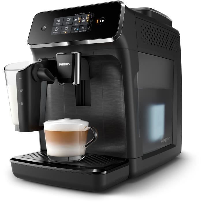 Philips EP2230/10 2200 Serie Espressomachine met Koffiemolen - LatteGo - 4 Recepten - Keramische Koffiemolen - Glanzend Zwart