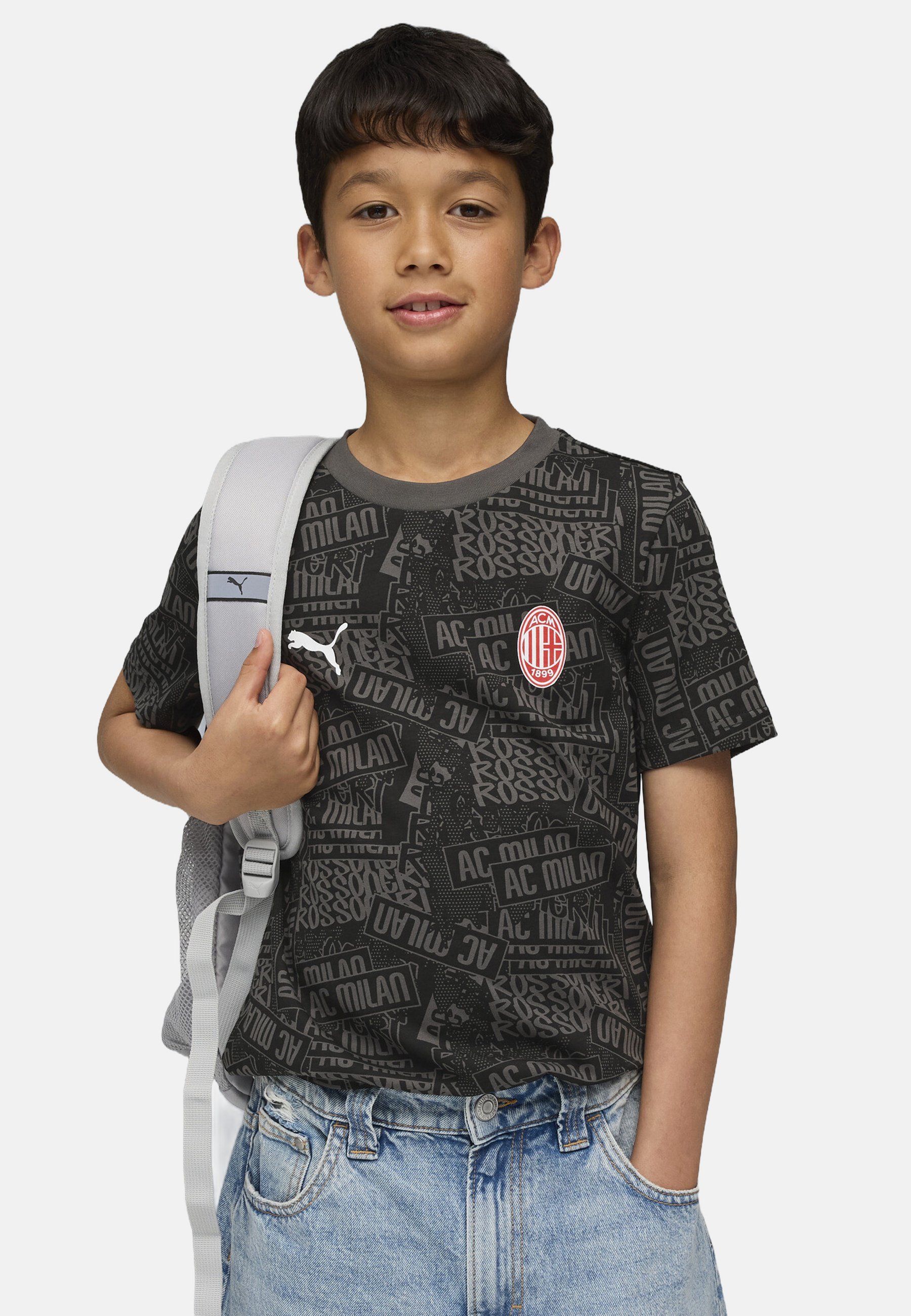 Puma AC MILAN FTBLCULTURE ALLOVER - Tenue de club - Noir pour toujours rouge