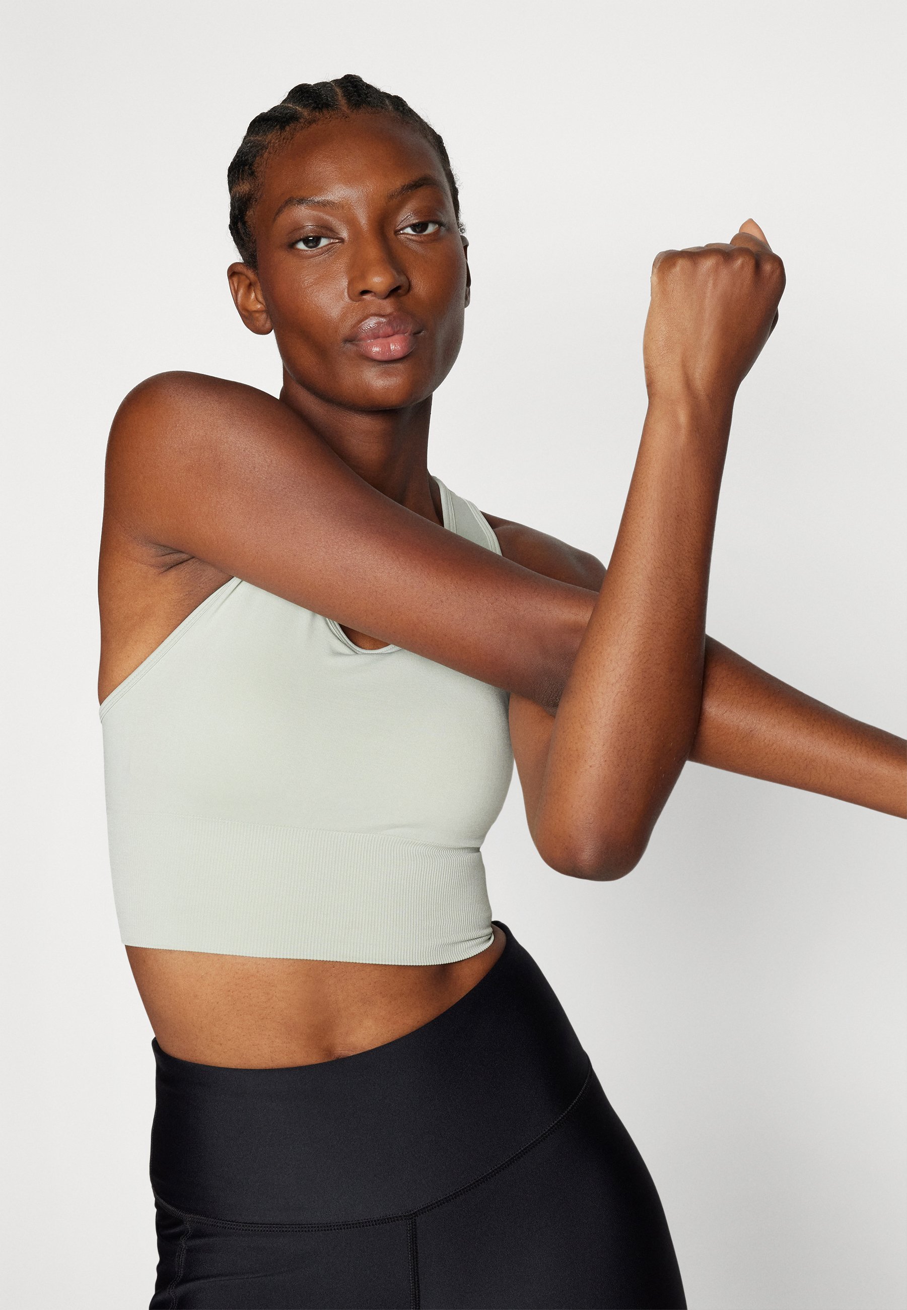Soutien-gorge de sport ONLY Play ONPDAISY-2 SEAM LONG BRA - Maintien moyen - Gris turquoise