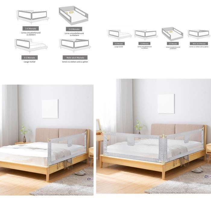 Barandilla de seguridad portátil para cama XUANYU, para niños y niñas, barandilla para cama infantil, de 18 meses a 5 años (145 cm).