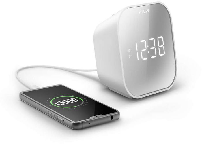 Radio reloj Philips TAR4406 con acabado de espejo