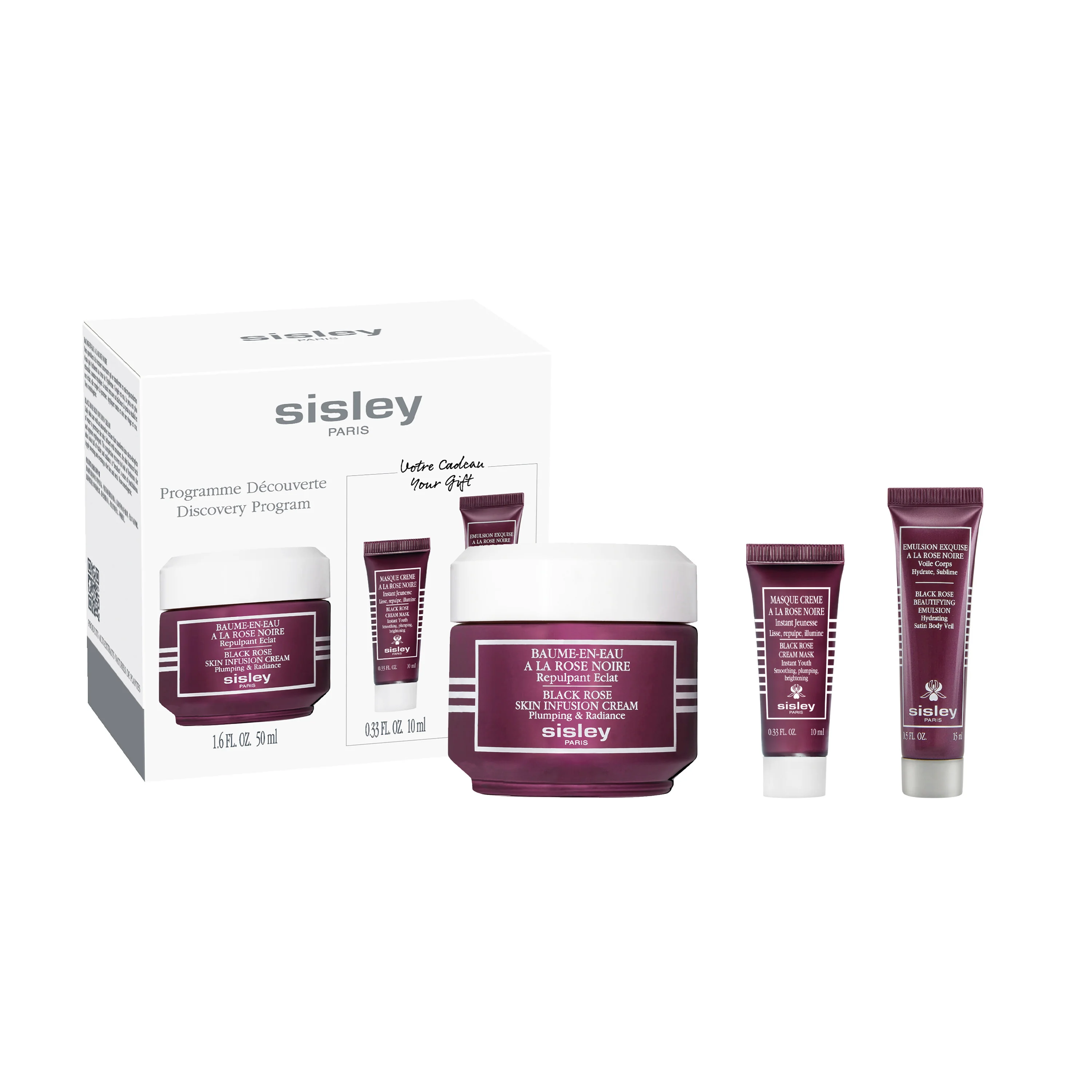Viso Baume En Eau A La Rose Noire Programme Decouverte - Cofanetto Antirughe, Tratt.viso 24 ore antirughe