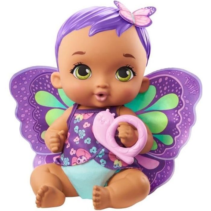 My Garden Baby - Bébé Papillon Violet Boit & Fait Pipi, 30 cm - Poupée / Poupon