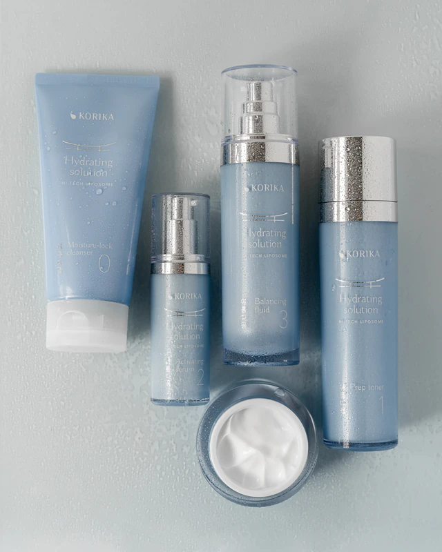 KORIKA HI-TECH LIPOSOME Solução hidratante Fluido equilibrante Emulsão hidratante leve