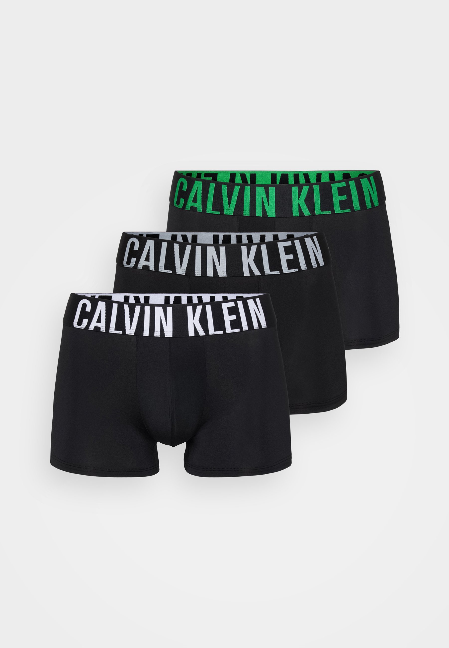 Calvin Klein Underwear TRUNK INTENSE POWER PACK 3 - Slip - grigio nebbia/bianco/verde fiore