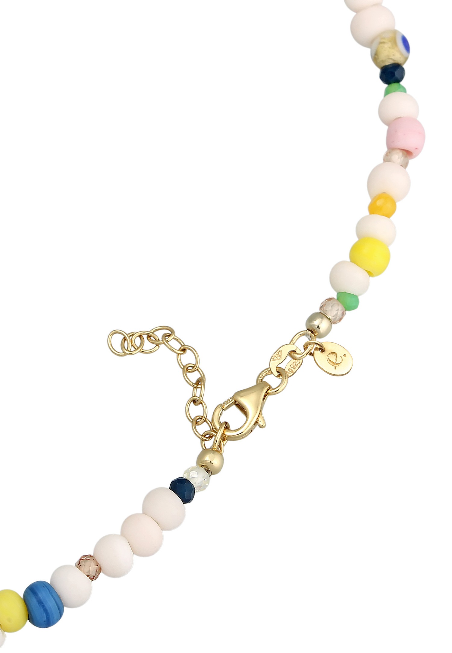 Elli PREMIUM Elli PREMIUM collier Femmes choker été perles multicolores en argent sterling 925 plaqué or