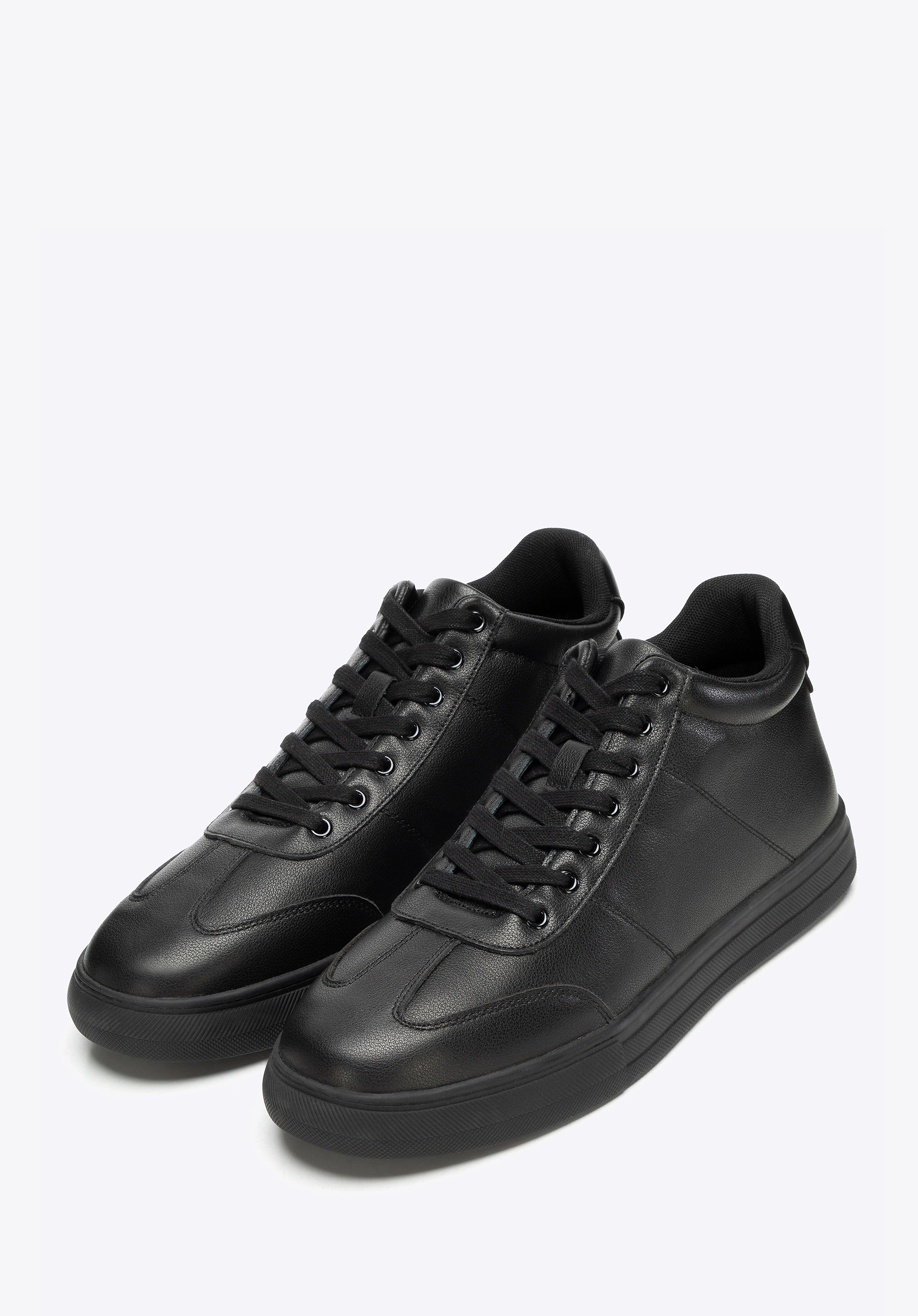 Męskie sneakersy z naturalnej skóry licowej czarne