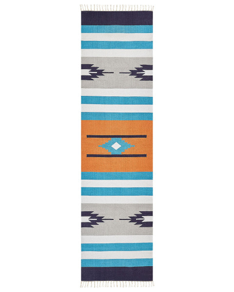 Dywan bawełniany kilim 80 x 300 cm wielokolorowy