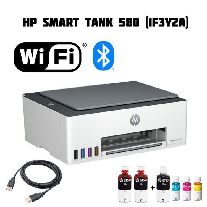 Multifunction printer - HP - SmartTank 580 - Refillable ink tanks - Duplex printing - Wi-Fi