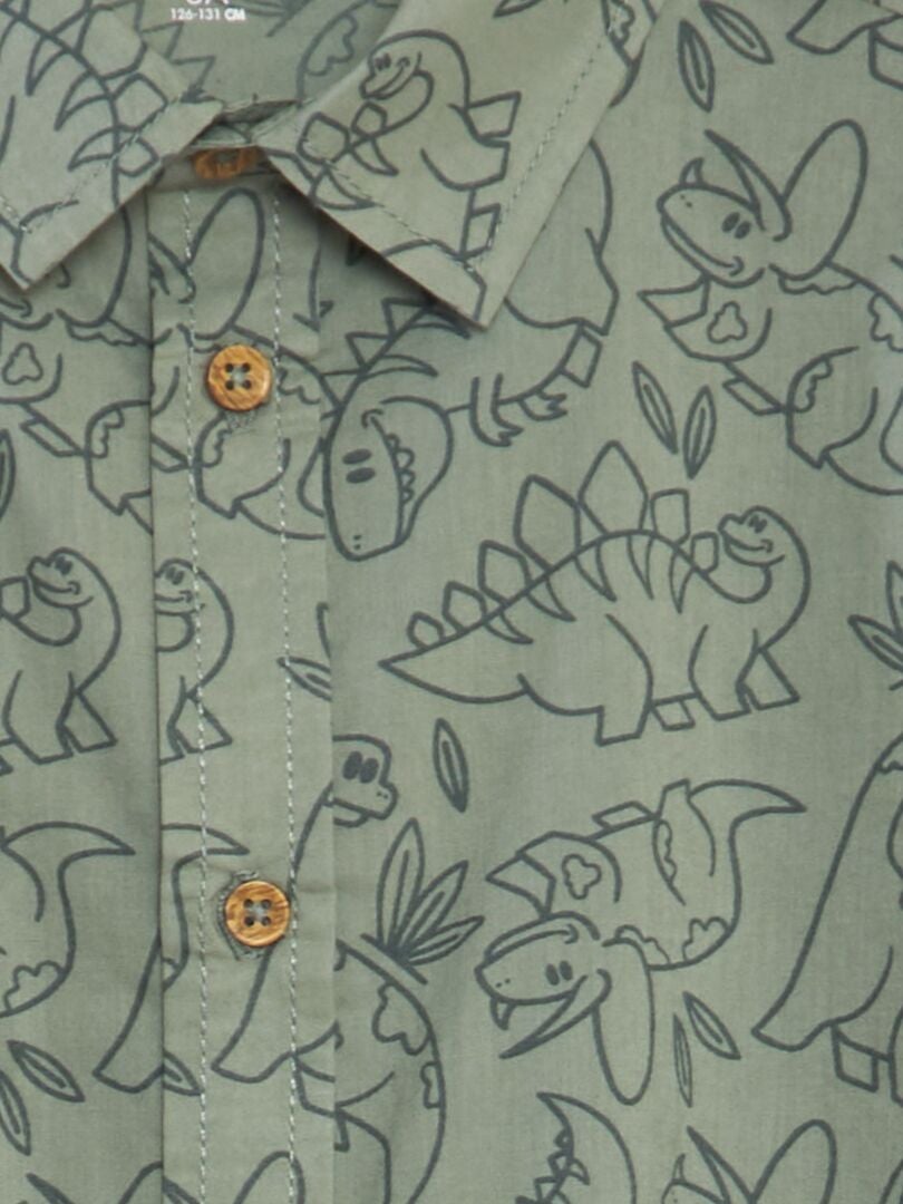 Shirt met korte mouwen en print - KHAKI