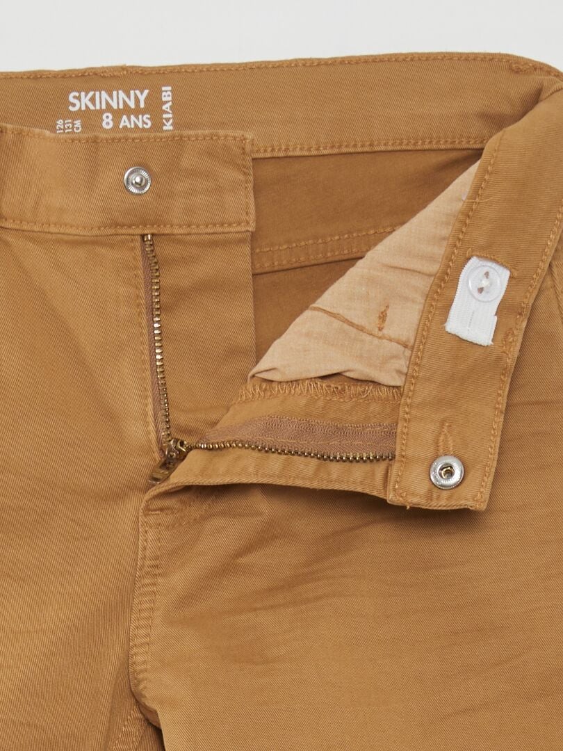 Calça skinny de cinco bolsos - Marrom