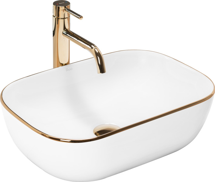 Umywalka Nablatowa Rea Belinda Gold Edge - Rea