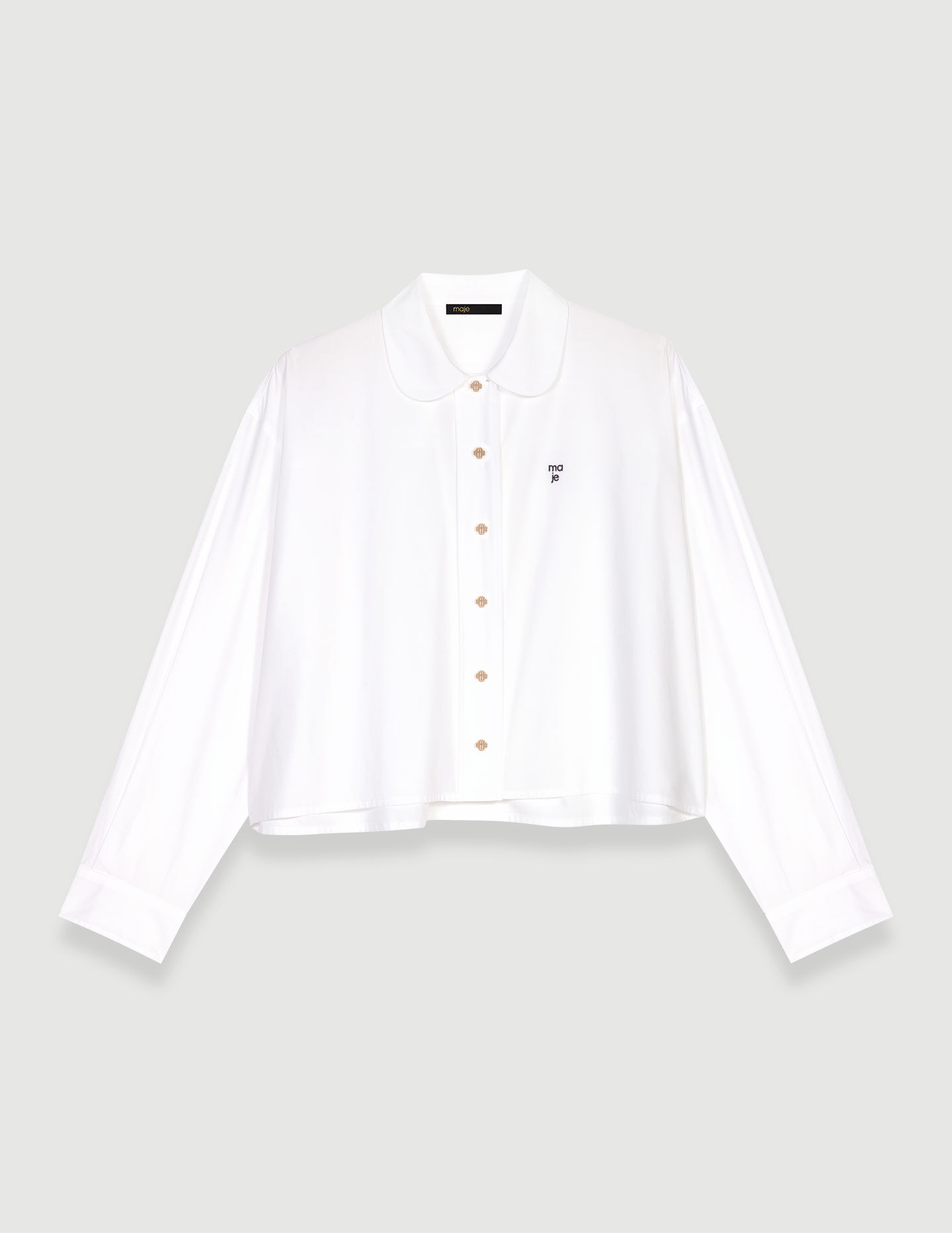 Kort katoenen shirt - Wit