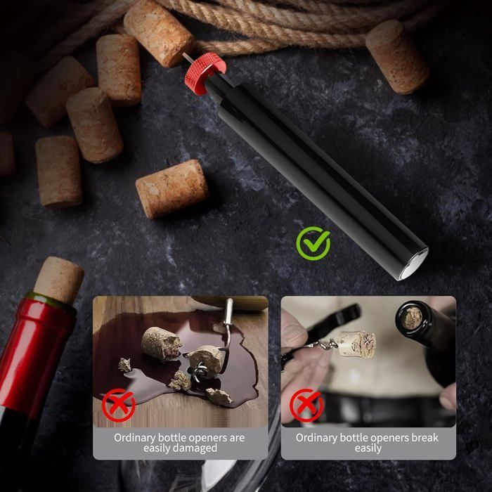 Sacacorchos con bomba de aire, descorchado rápido, accesorio de sumiller, regalo de vino para fiestas.