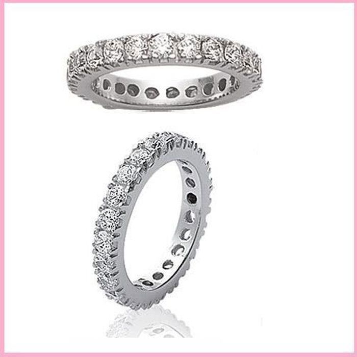 Wedding band ring - Bijouxia - Set with cubic zirconia - Sterling silver - Women's