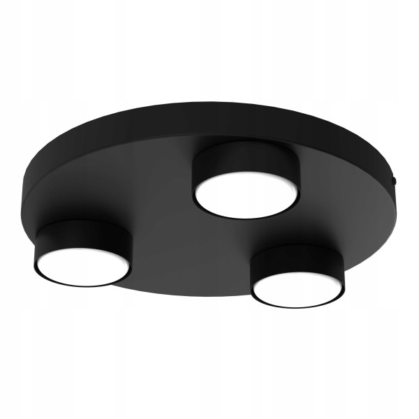 Lampa sufitowa plafon alfa na kole 3x gx53 led czarna