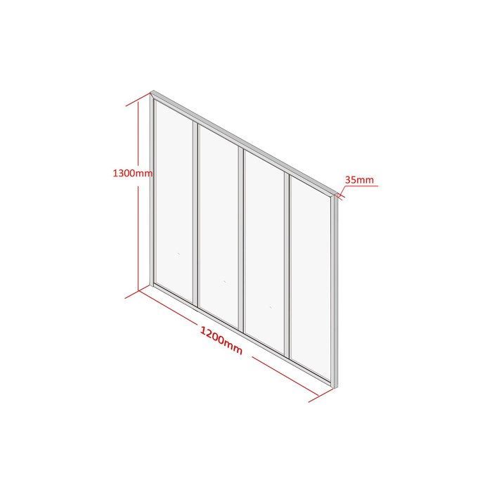 Techo de cristal de aluminio con recubrimiento en polvo, estilo taller - 120x130 cm - Luz natural - BAYVIEW