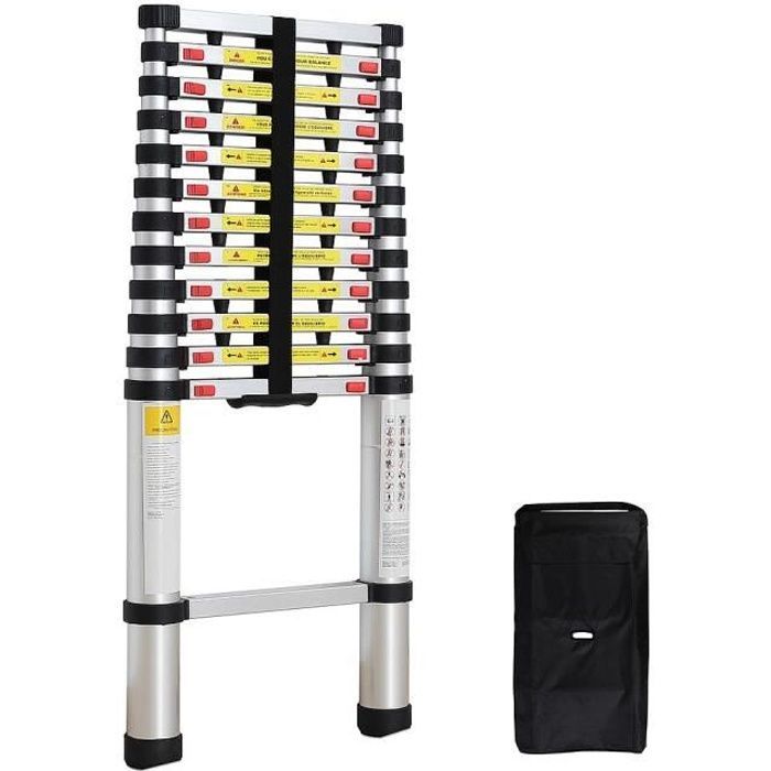 Escalera telescópica plegable SOTECH - 3,8 m - EN 131 - Carga máxima 150 kg