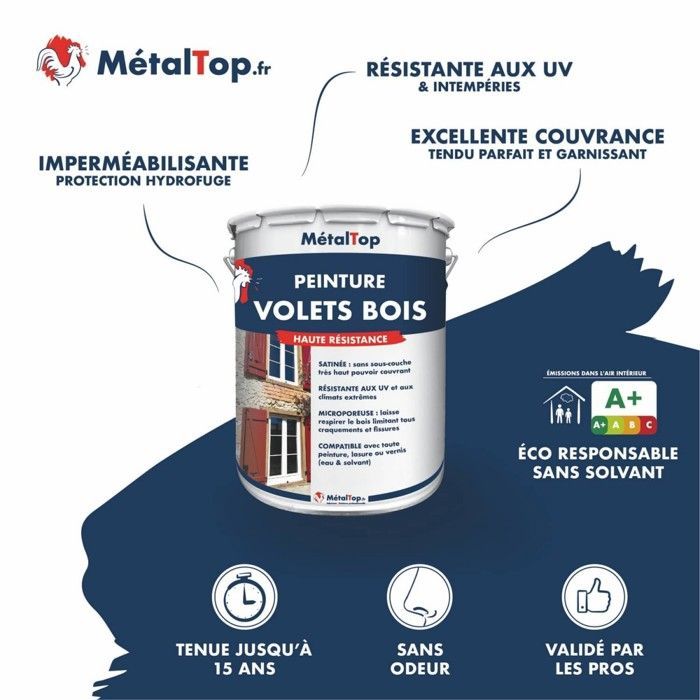 Wood Shutter Paint - 1 L Can - Metaltop - 3020 - Signal Red