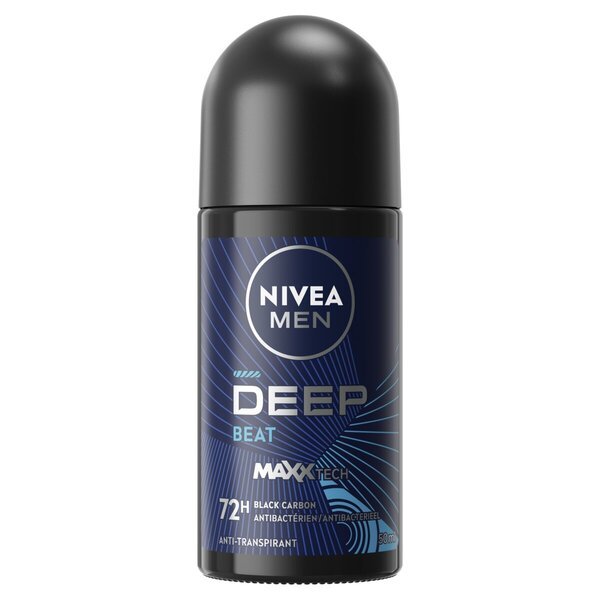 Nivea Men Deep Black Carbon Beat antiperspirant v valjčku 50 ml
