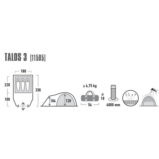 High Peak Talos 3 telts