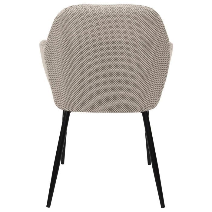Set of 2 dining chairs in grey 3D textured mesh fabric - ELECTRON