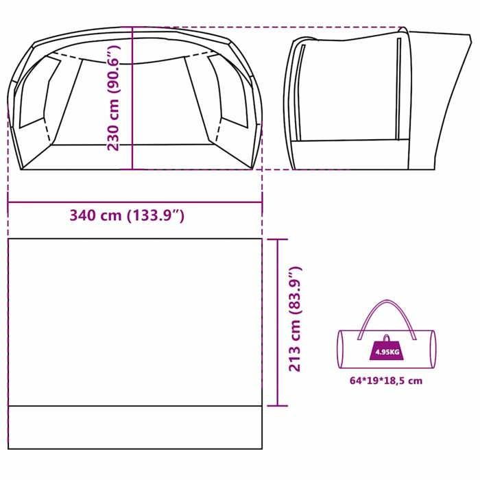 vidaXL Tienda de campaña impermeable gris y naranja para coche, tienda de campaña, tienda de jardín, refugio exterior, tienda de camping, refugio 4009514