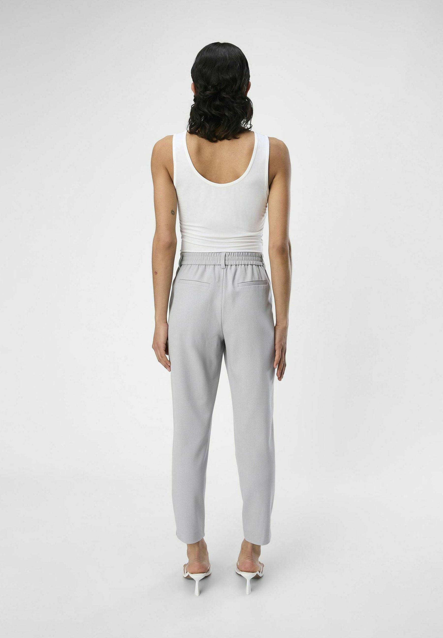 Objekt OBJLISA SLIM PANT - Hose - hellgrau meliert