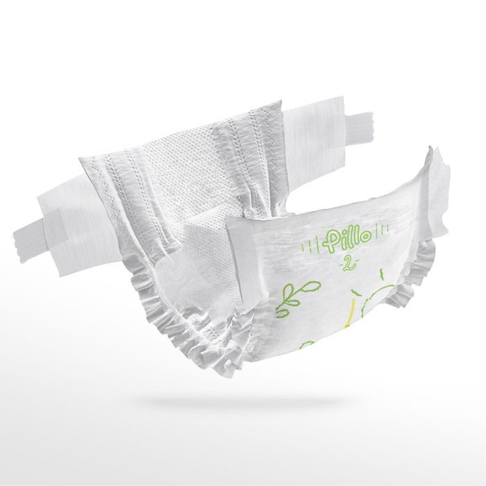 Pillo luiers maat 2 - Pak van 186 luiers, 6 pakken van 31 babyluiers maat 2 - Mini (4-8 kg) - Luier voor pasgeborenen