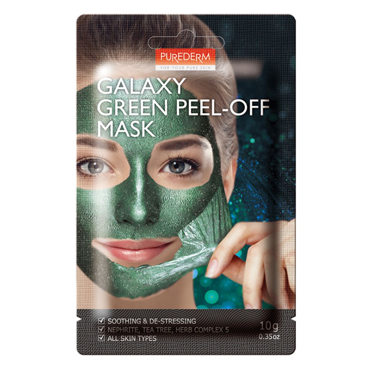 Purederm Peel-off-Gesichtsmaske mit Jade 10 g Galaxy Green Peel-off
