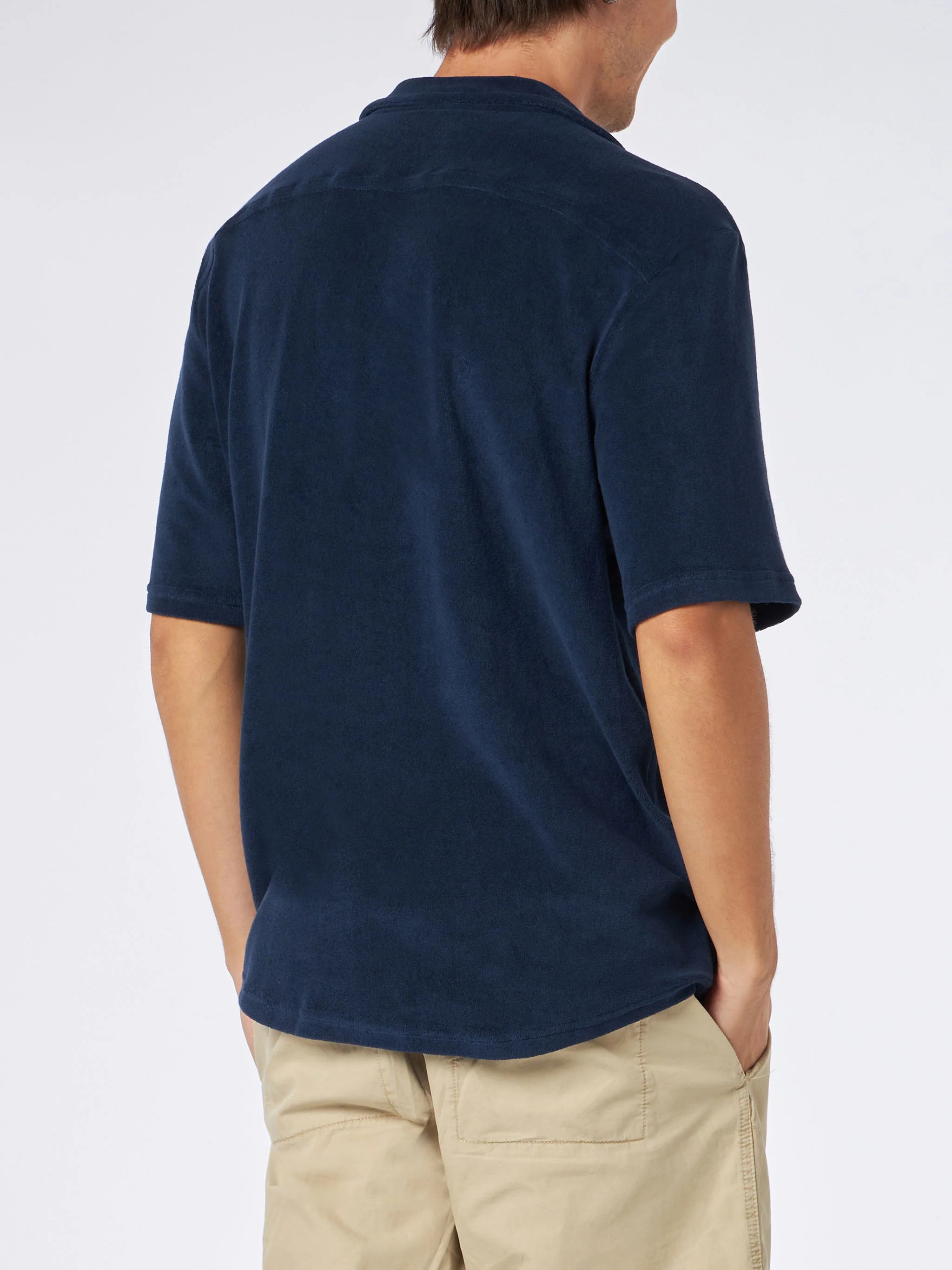 Chemise éponge bleu marine pour homme