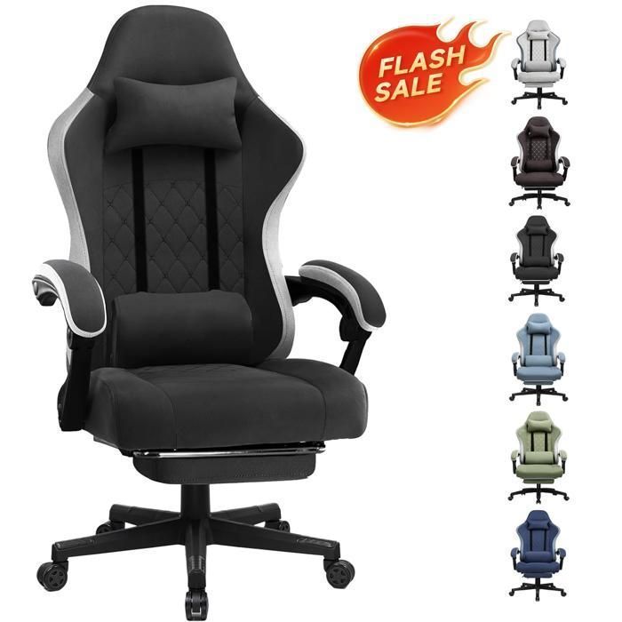 Silla de oficina ergonómica para juegos con reposabrazos reclinables - Altura ajustable hasta 150 kg