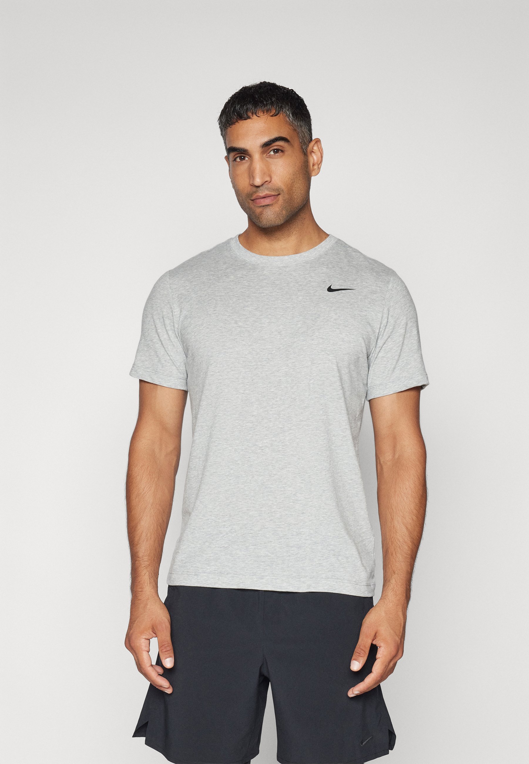 Nike Performance CREW SOLID - sportiniai marškinėliai - tamsiai pilki, žydri/juodi