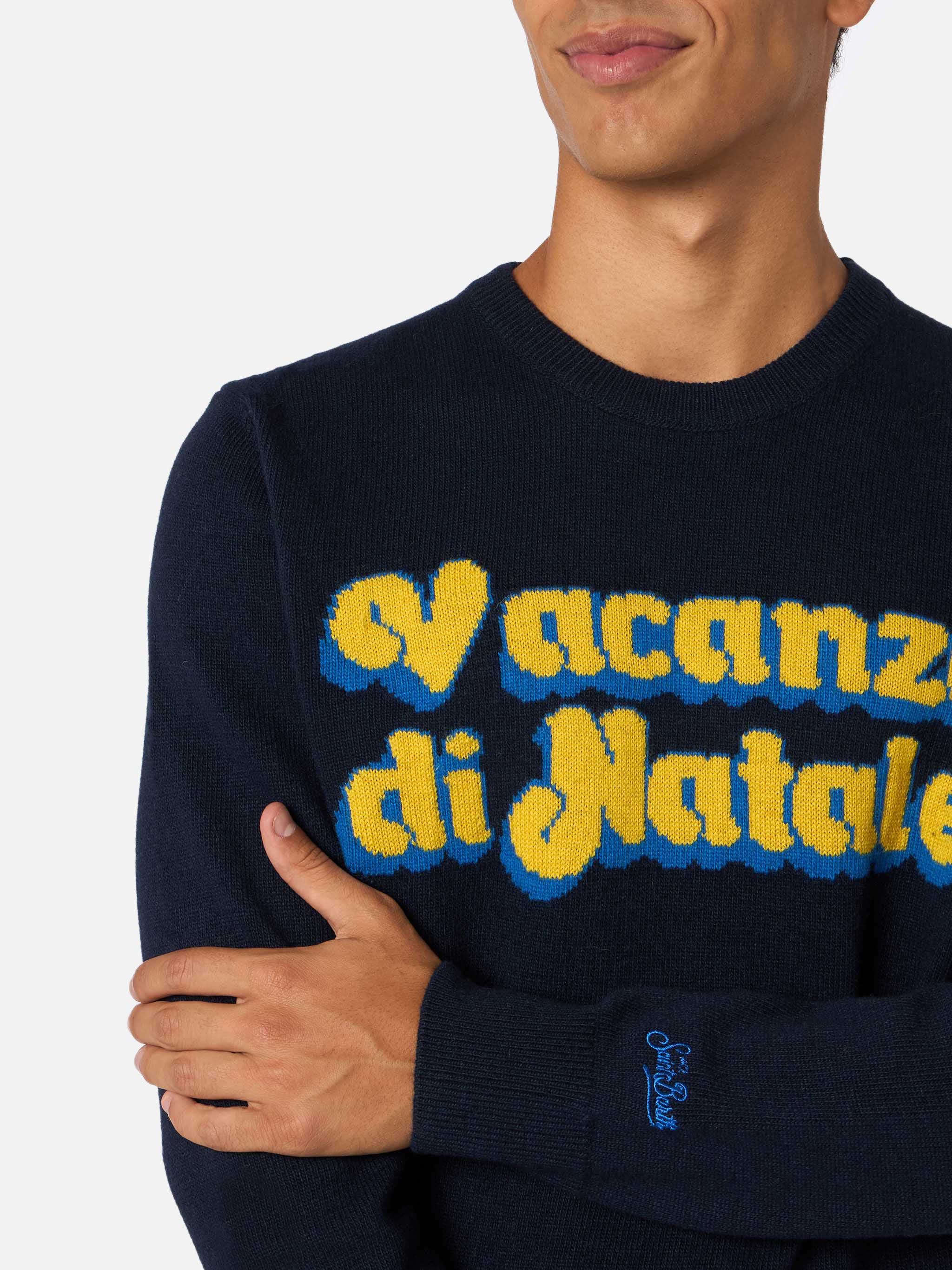 Heron Man Sweater with Vacanze di Natale Jacquard | VACANZE DI NATALE SPECIAL EDITION | MC2 Saint Barth