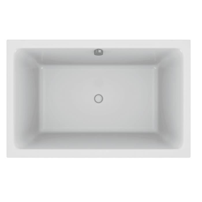 Bañera-ducha rectangular Jacob Delafon Capsule de 120 x 80 cm, color blanco.