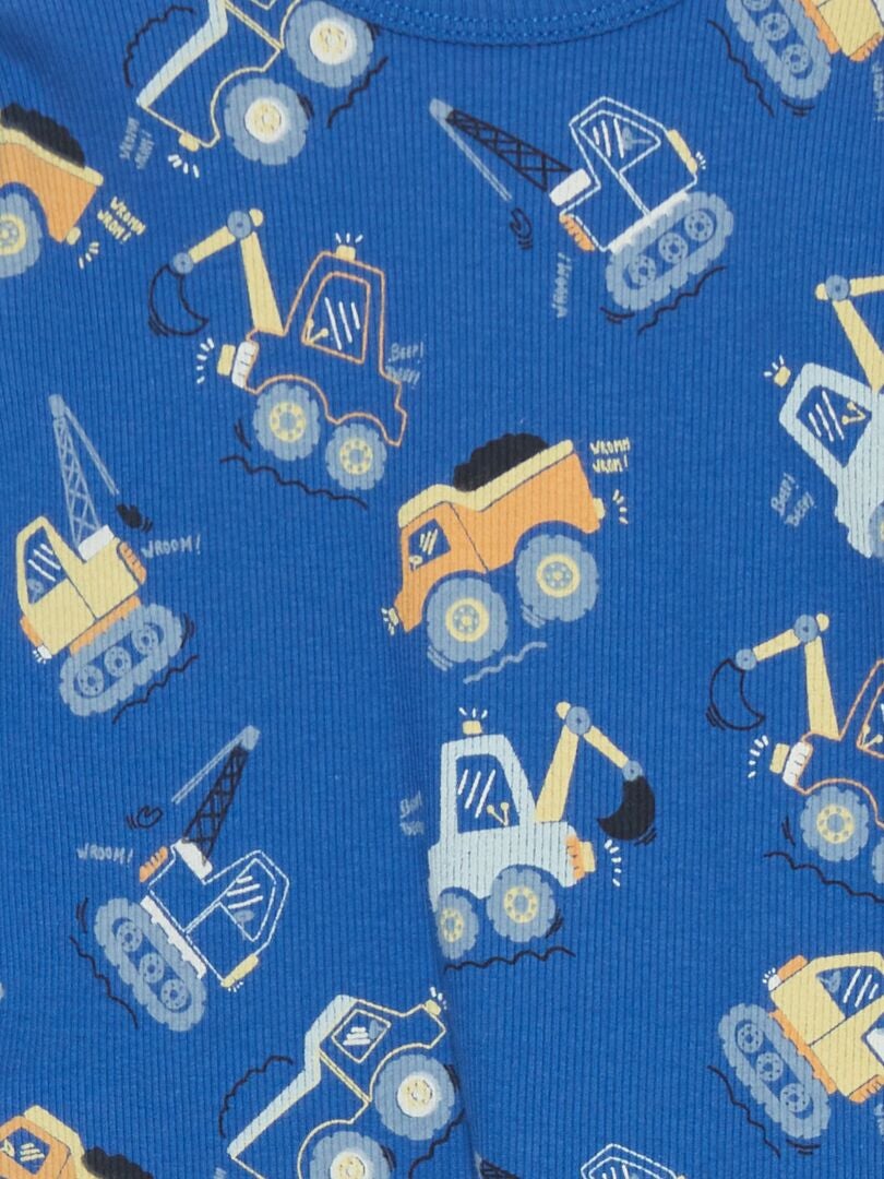 Geribbelde pyjamaset - 2-delig - BLAUW