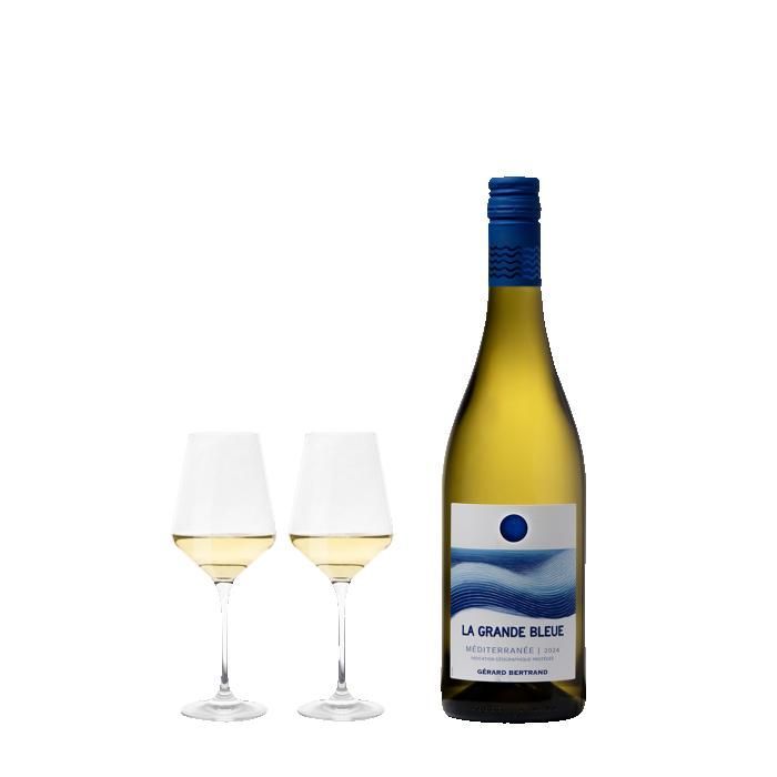 Vinho branco orgânico La Grande Bleue 2024, lote de 3 garrafas (75cl)